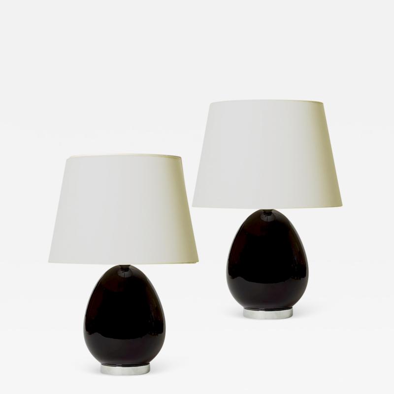  Bergboms Mod Minimalist Pair of Aubergine Lamps by Bergboms Co AB