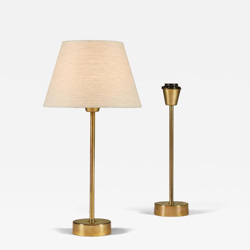  Bergboms Pair of 1960s Swedish Bergboms table lamps in brass Model B08 B01