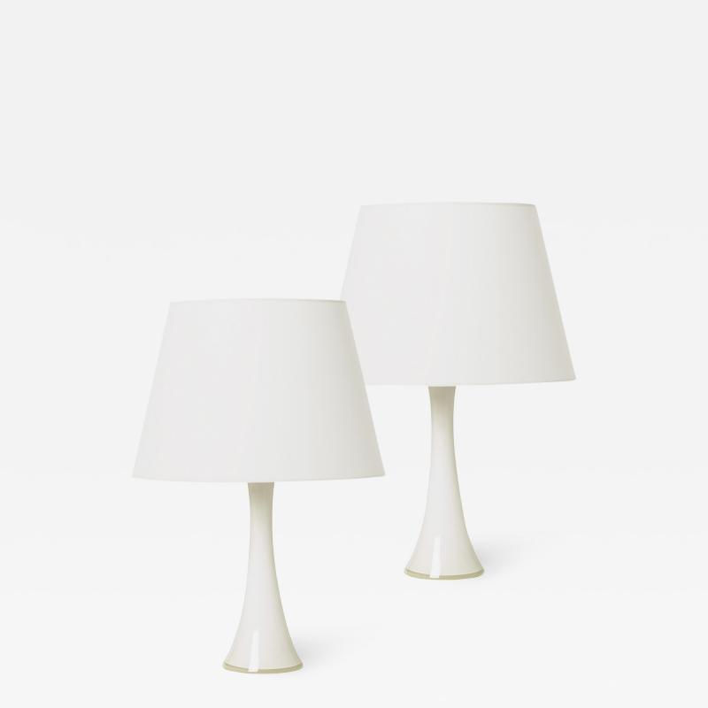  Bergboms Pair of Mod Lamps in White and Clear Crystal by Bergboms