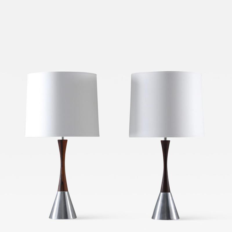  Bergboms Pair of Scandinavian Midcentury Table Lamps by Bergboms