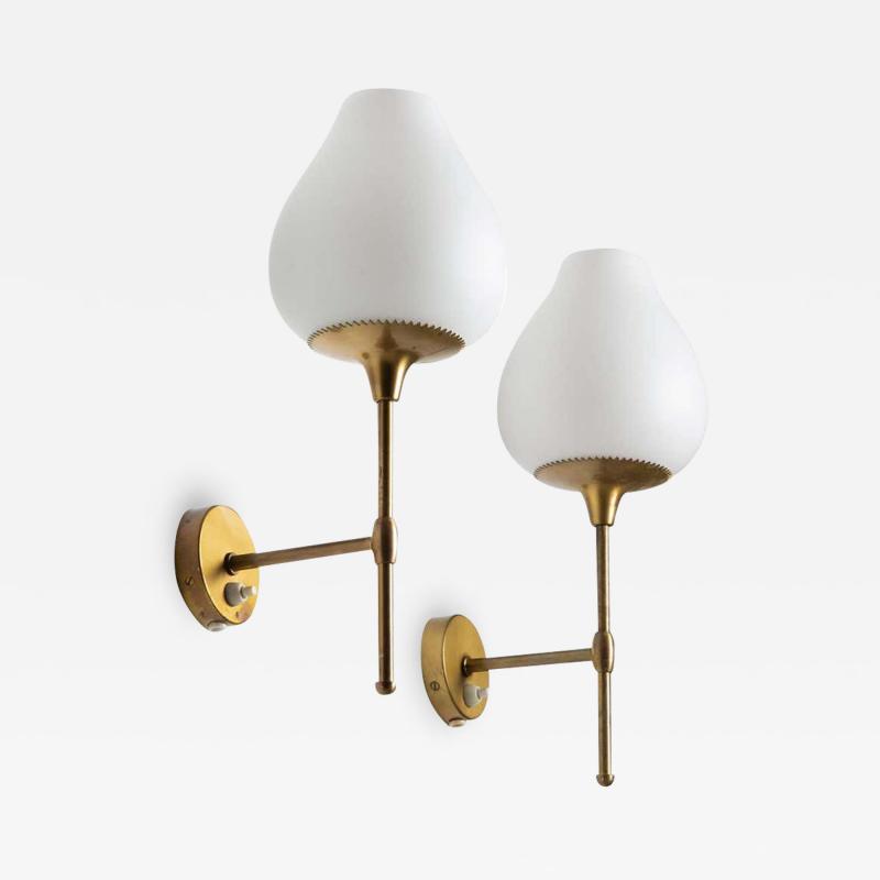  Bergboms Pair of Swedish Midcentury Wall Lamps by Alf Svensson for Bergboms