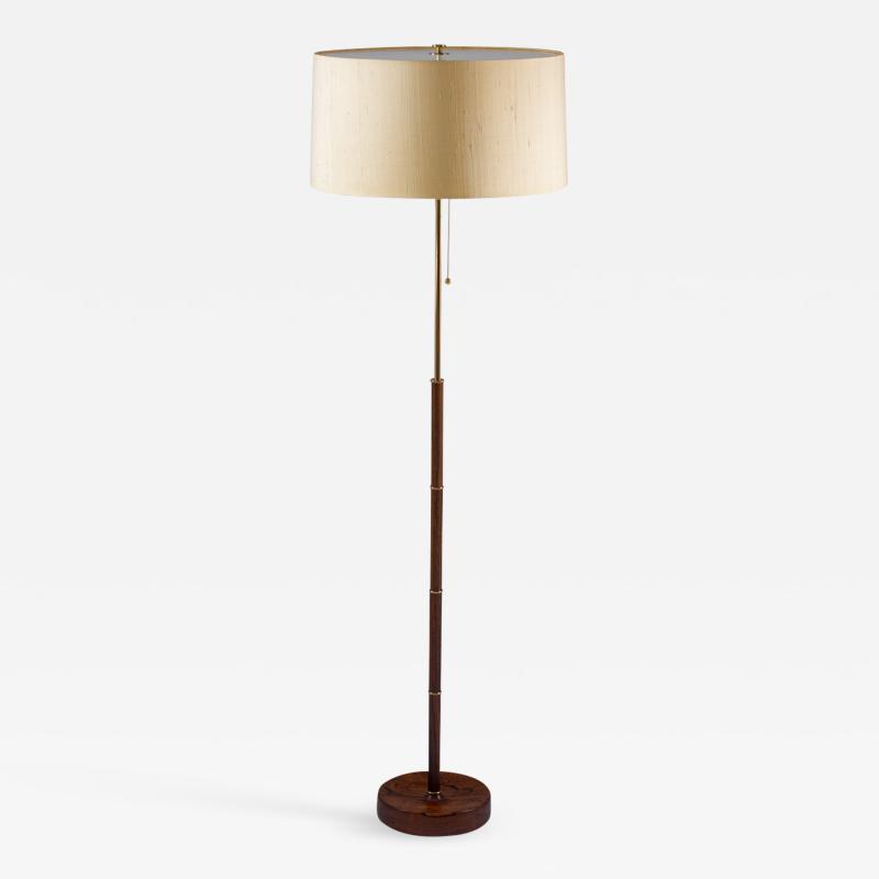  Bergboms Scandinavian Midcentury Floor Lamp in Brass and Rosewood by Bergboms Sweden