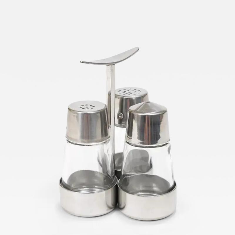  Berndorfer Metallwarenfabrik Marianne Denzel Salt And Pepper Menage Condiment Set Berndorf Austria 1960s