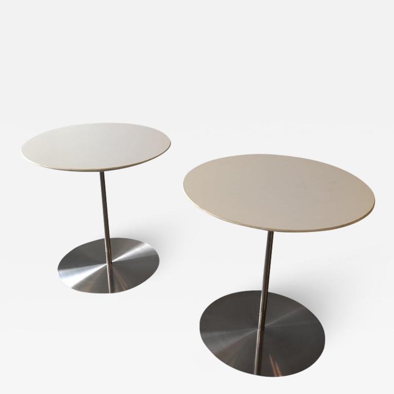  Bernhardt Design Jephson Robb Bernhardt Design Pair Quiet Side Tables Laminate Stainless Steel