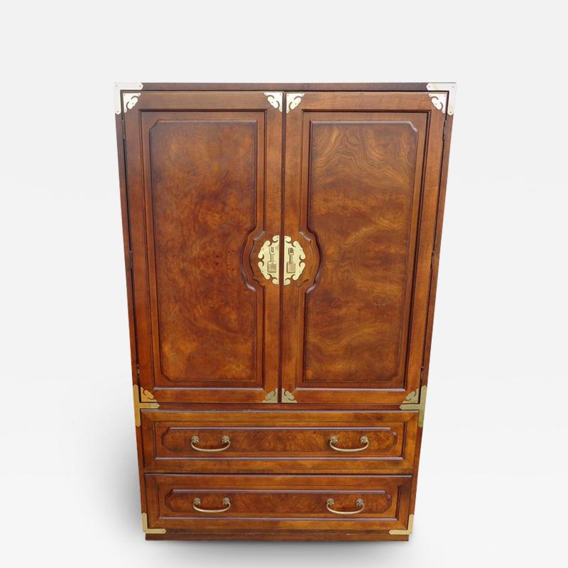  Bernhardt Design Midcentury Chin Hua Campaign Armoire by Bernhardt