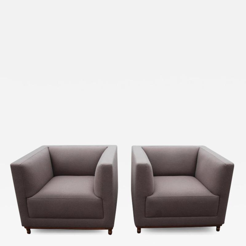  Bernhardt Design Pair of Jephson Robb for Bernhardt Mills Lounge Chairs