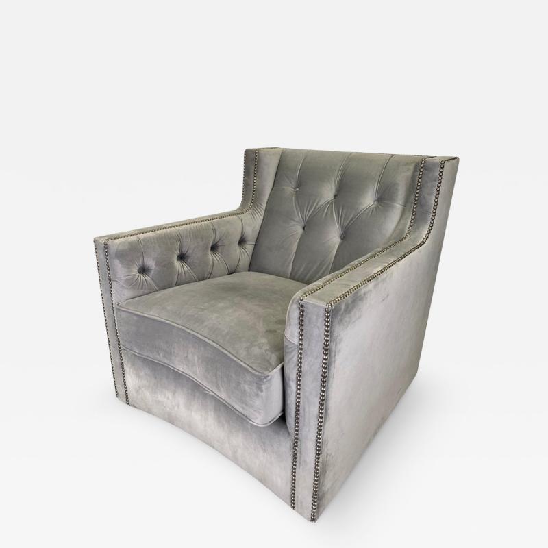  Bernhardt Furniture Bernhardt Furniture Mid Century Modern Style Gray Suede Club or Lounge Chair