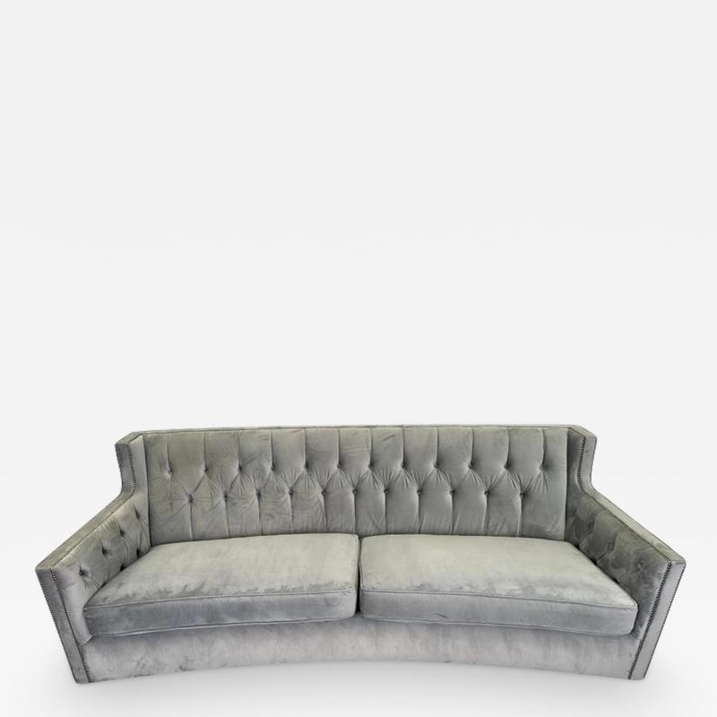  Bernhardt Furniture Bernhardt Furniture Mid Century Modern Style Gray Suede Sofa with Studded Frame