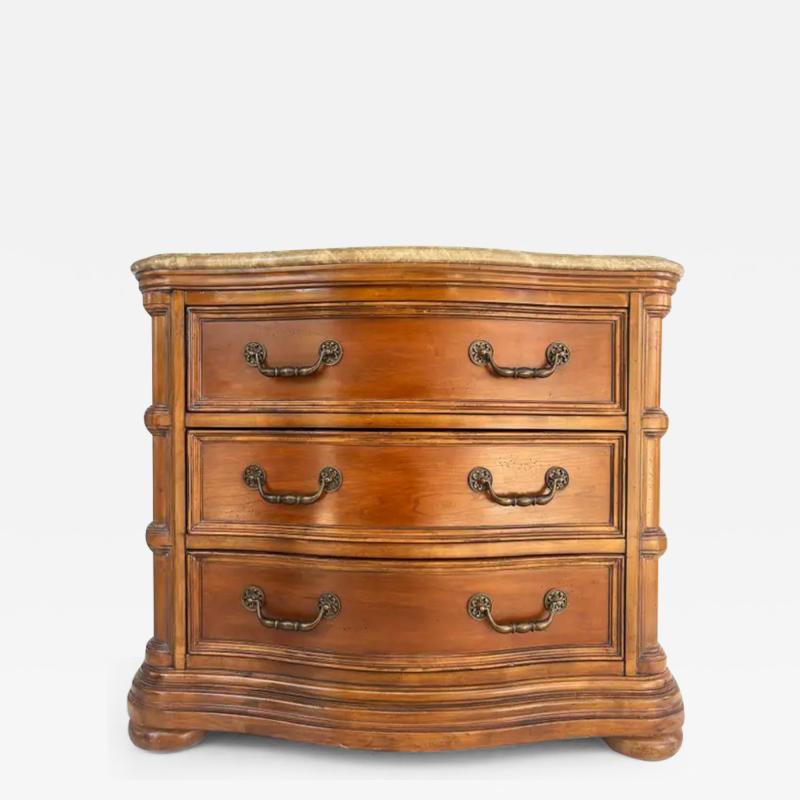  Bernhardt Furniture Bernhardt Walnut Marble Top Chests of Drawers Night Stands with Brass Hardware