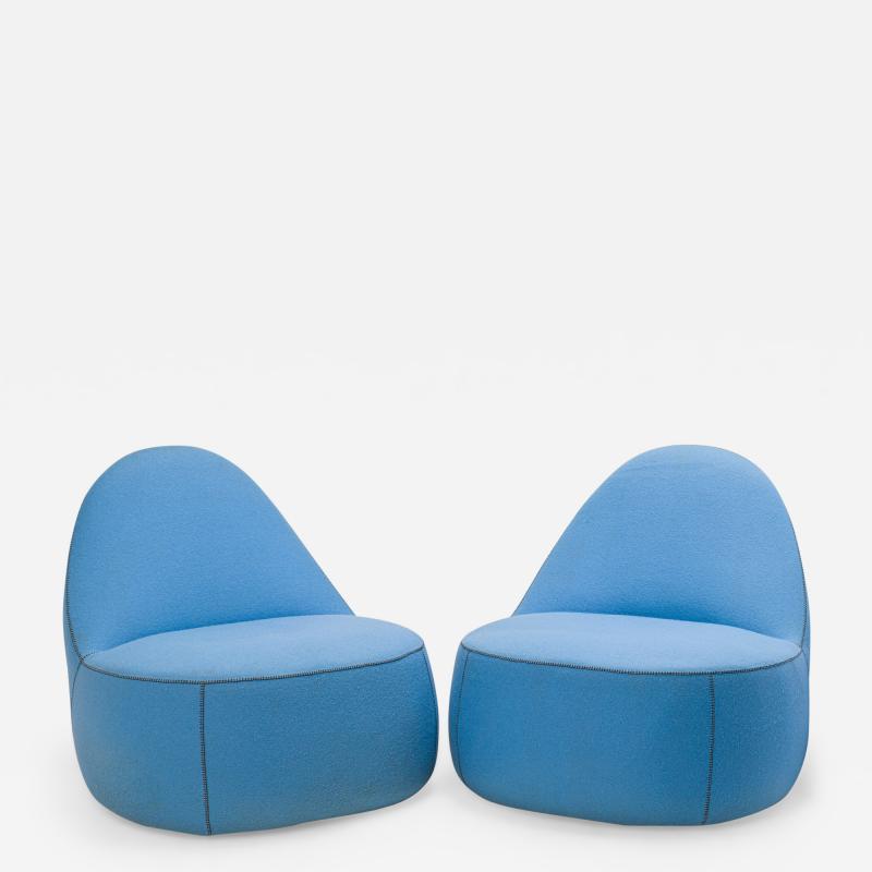  Bernhardt Furniture Company Bernhardt Contemporary Mitt Light Blue FeltSlipper Chairs