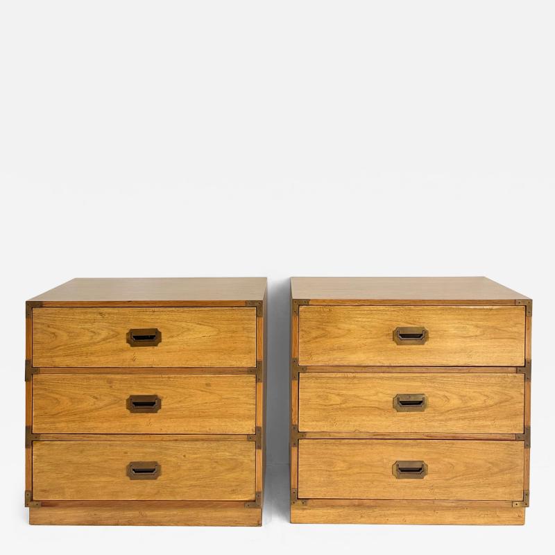  Bernhardt Furniture Mid century Bernhardt Pecan Campaign Bachelors Chests a Pair