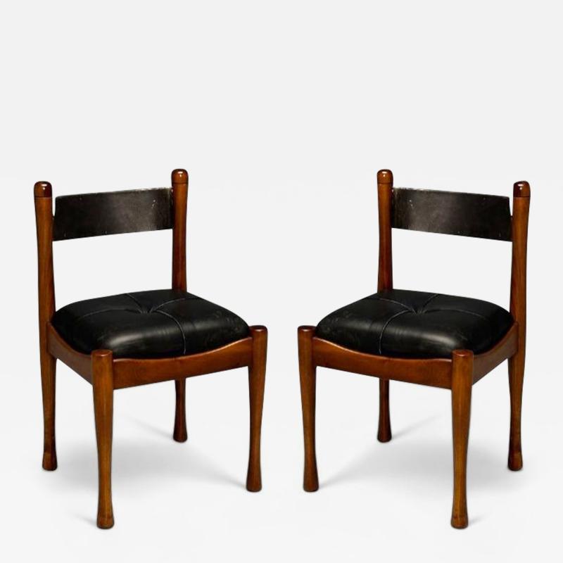  Bernini Silvio Coppola Bernini Italian Mid Century Modern Dining Chairs Walnut 1960s