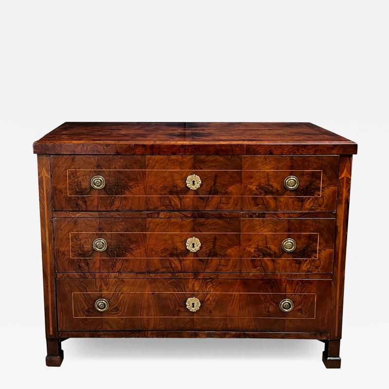  Biedermeier Austrian Biedermeier Mahogany Veneered Chest of Drawers