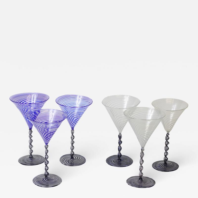  Bimini Glass Bimini Glass Set of Six Martini Glasses by Fritz Lampi 1925 Austria