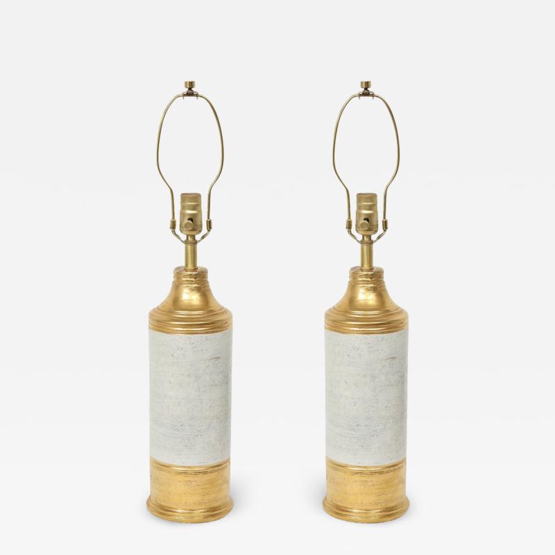  Bitossi Birch Tree Gold Glazed Ceramic Lamps