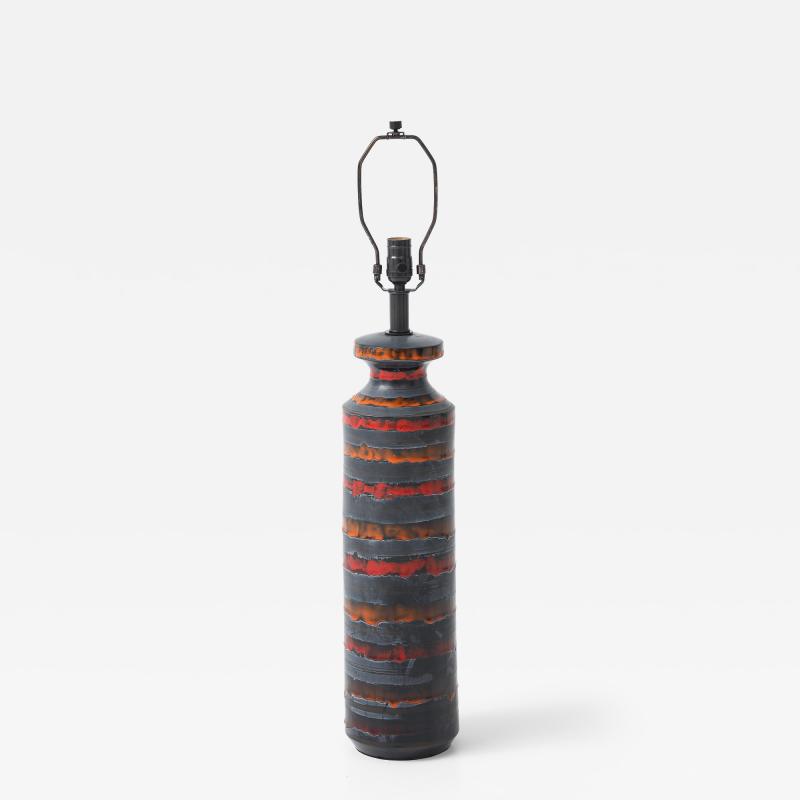  Bitossi Bitossi Burnt Orange Gunmetal Striped Lamp