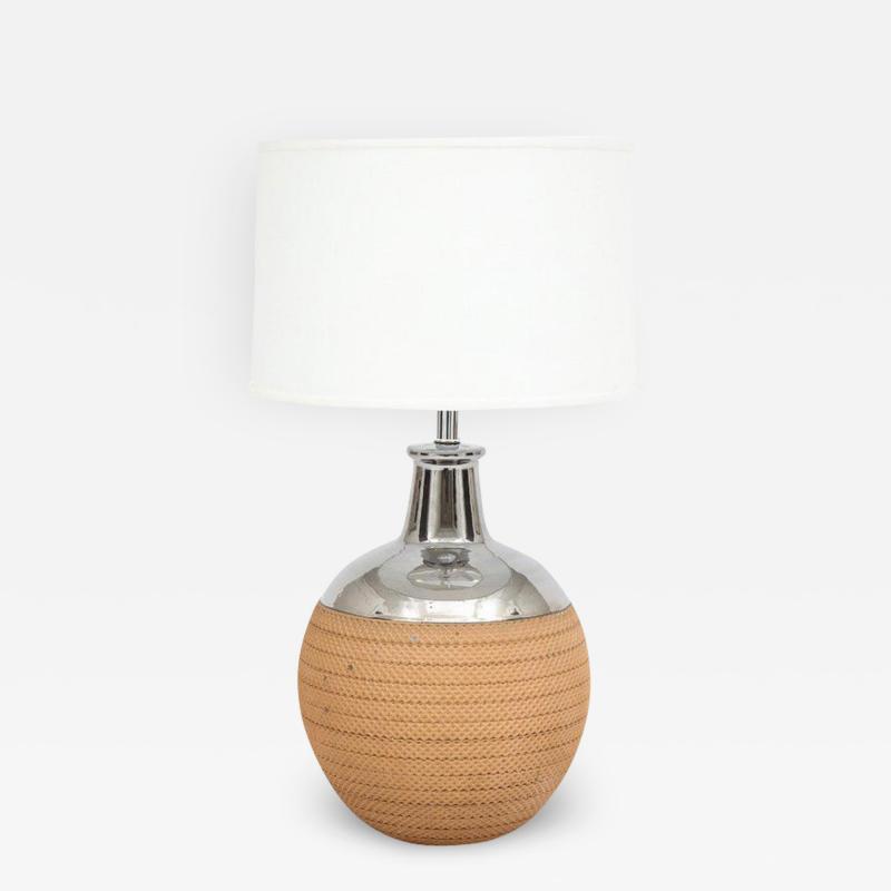  Bitossi Bitossi Lamp Ceramic Metallic Silver Chrome Textured Honeycomb