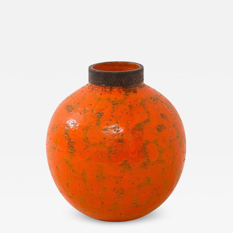  Bitossi Bitossi Raymor Vase Ceramic Orange Brown Signed