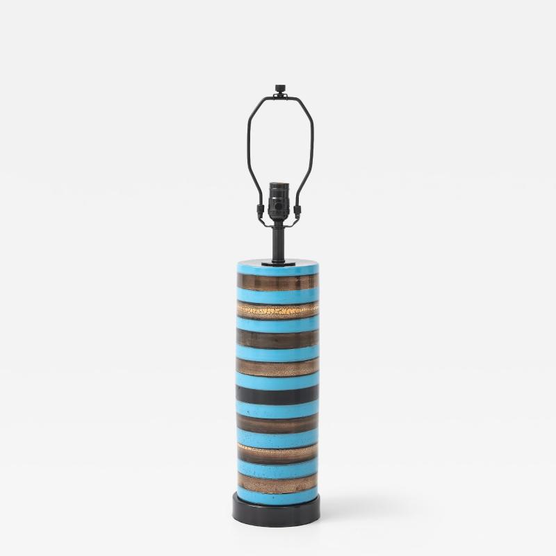  Bitossi Bitossi Turquoise Gold Striped Lamp