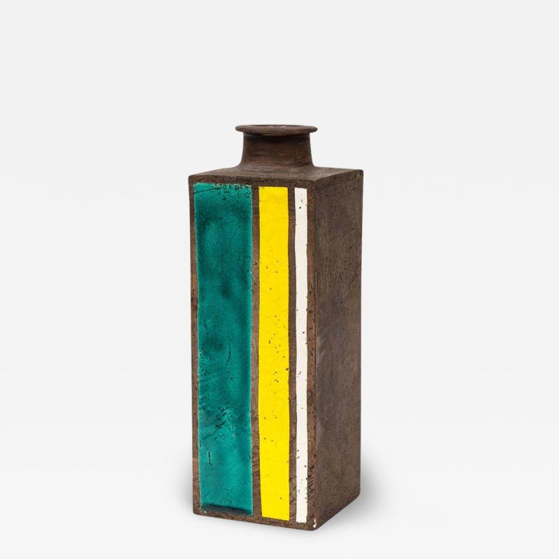  Bitossi Bitossi Vase Ceramic Geometric Stripes Green Yellow White