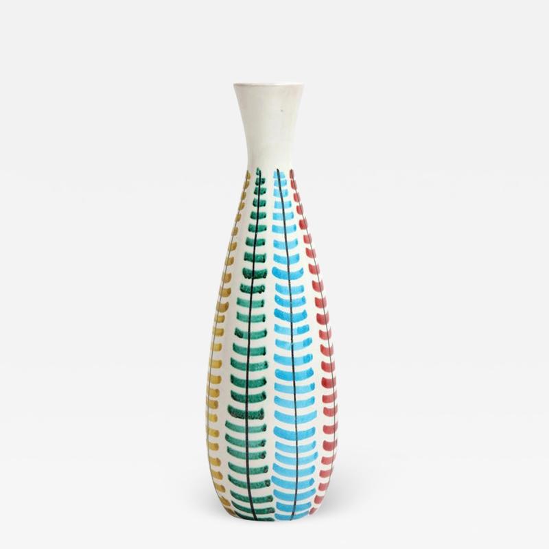  Bitossi Bitossi Vase Ceramic Red Green Blue and Yellow Signed