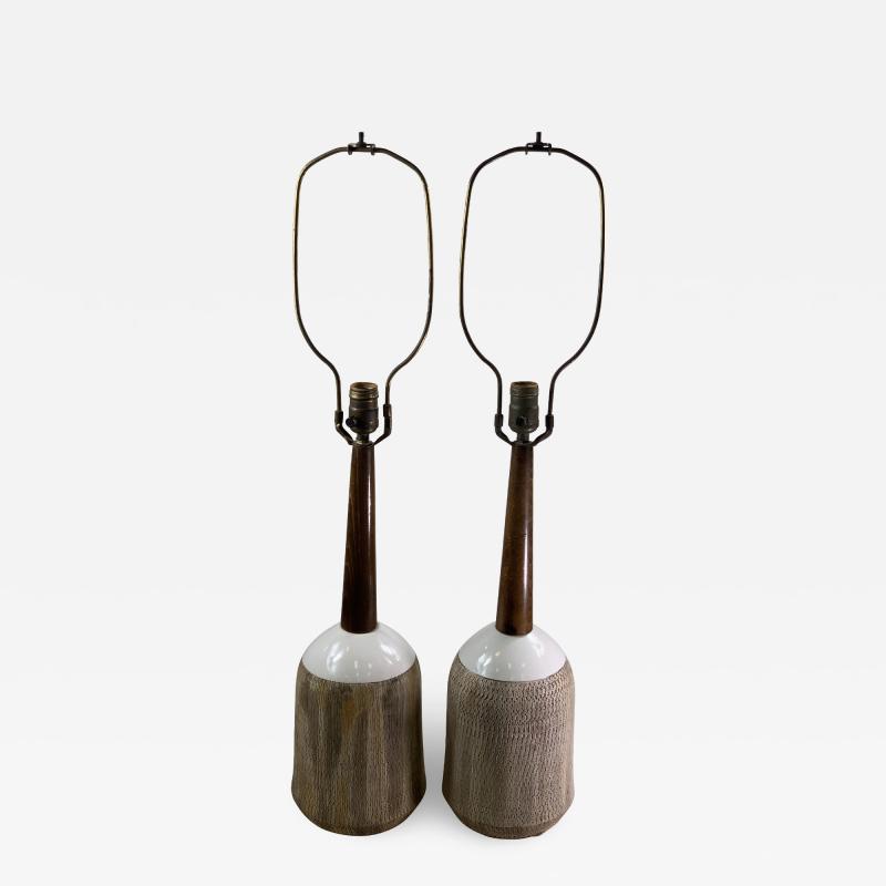  Bitossi ITALIAN MODERNIST PAIR OF BITOSSI POTTERY LAMPS