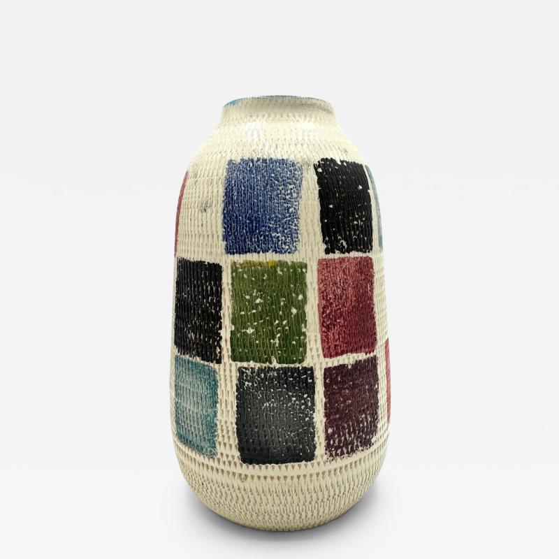  Bitossi Multi Colored Patchwork Ceramic Vase