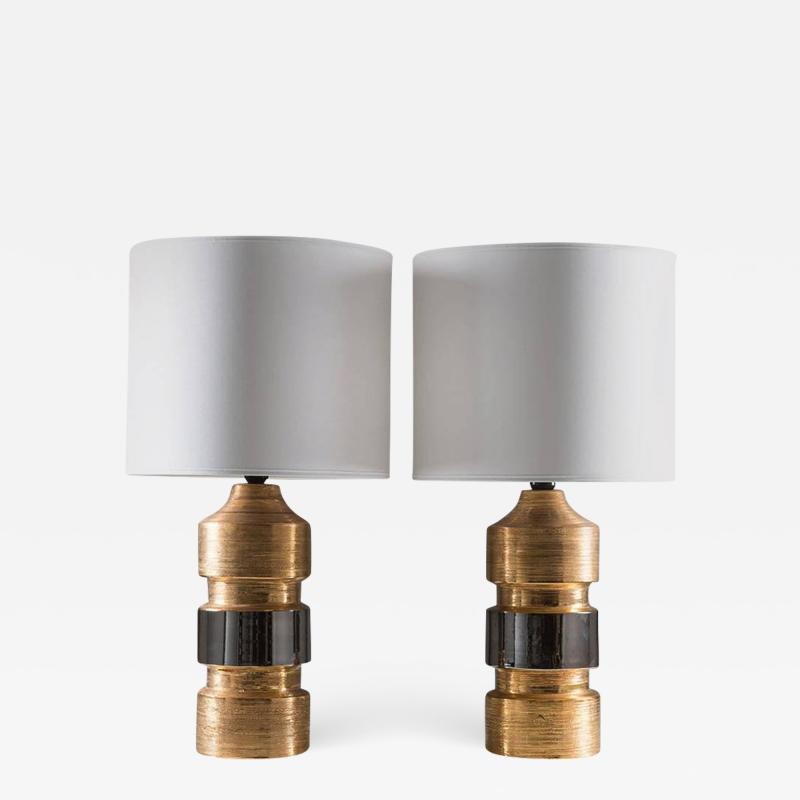  Bitossi Pair of Mid Century Ceramic Table Lamps by Bitossi for Bergboms Sweden