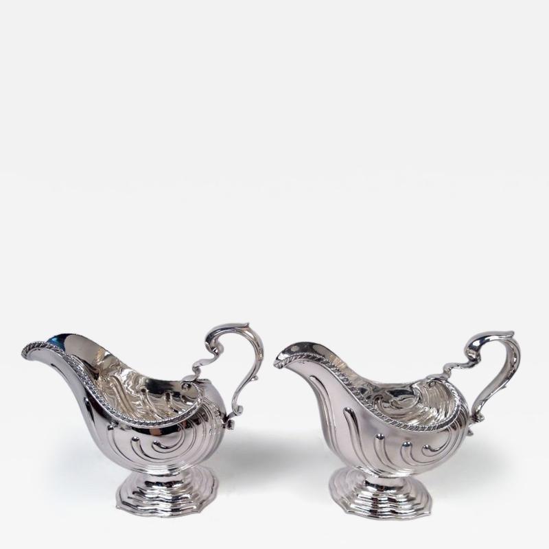  Black Starr Frost Pair of Black Starr Frost French Classical Louis XVI Gravy Boats