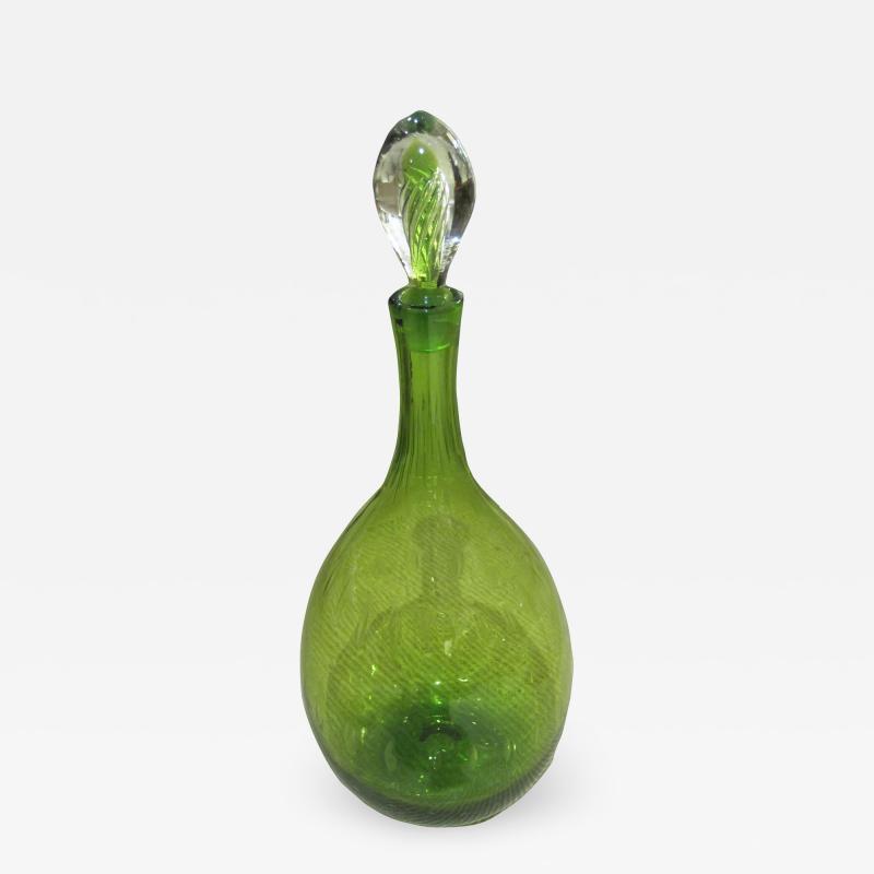  Blenko Glass Co A tall American hand blown glass decanter by Blenko Glassworks