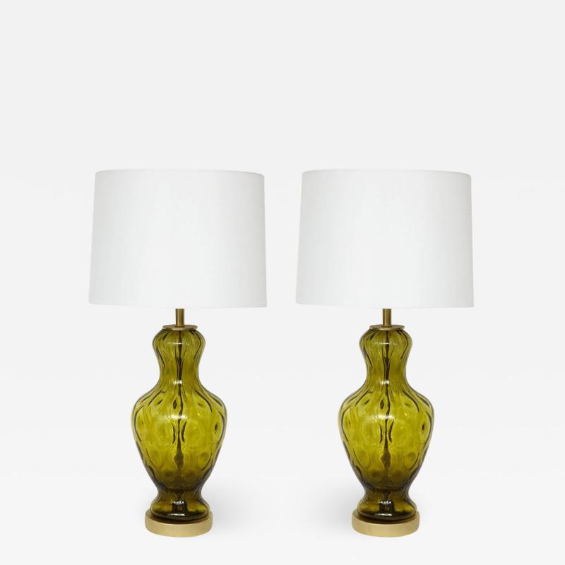  Blenko Glass Co Blenko Green Glass Lamps