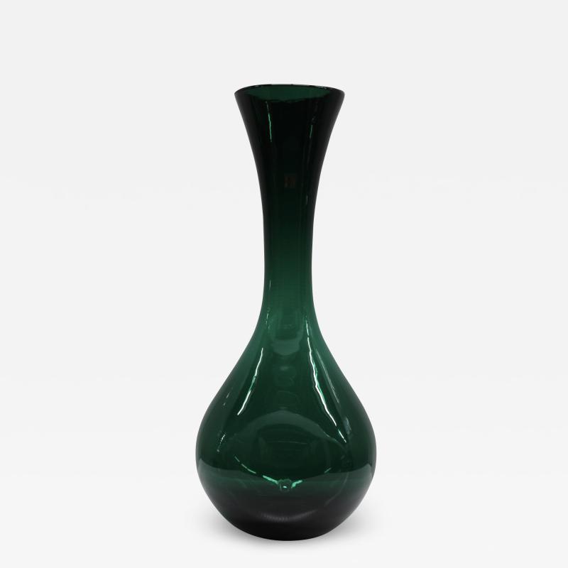  Blenko Glass Co Large Green Glass Vase By Blenko