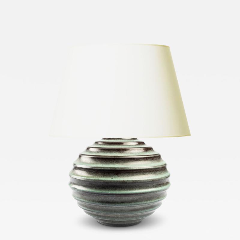  Bo Fajans Functionalist Kulvas Lamp in Lava Glaze by Ewald Dahlskog