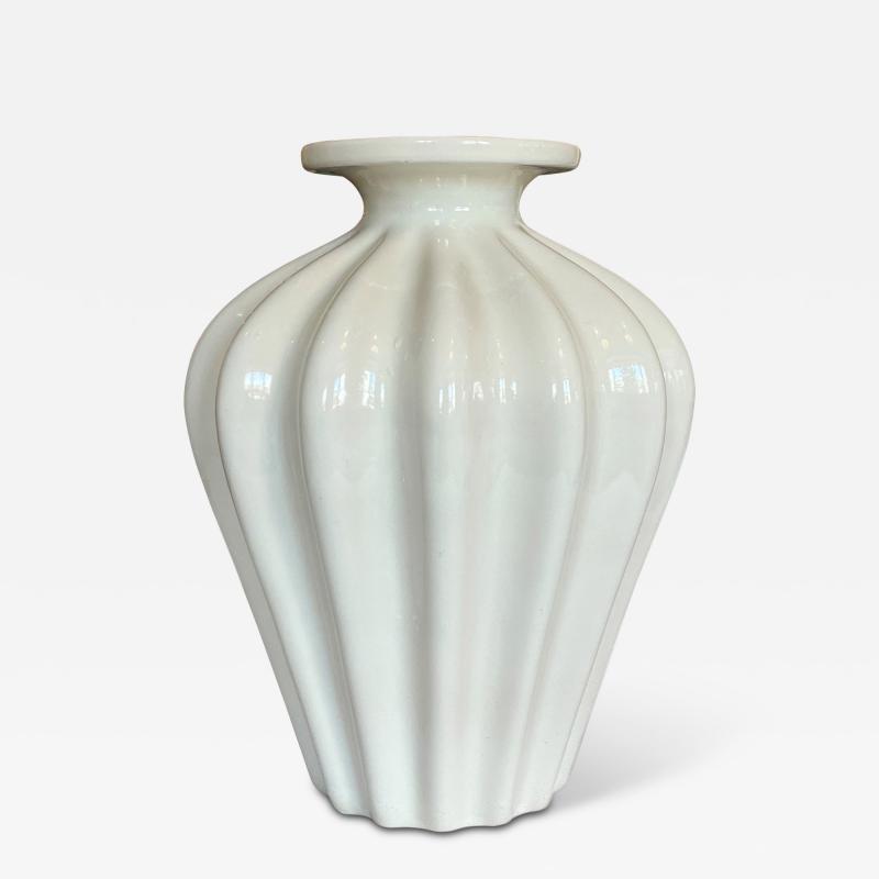  Bo Fajans Large Lobed Swedish Modern Vase by Ewald Dahlskog