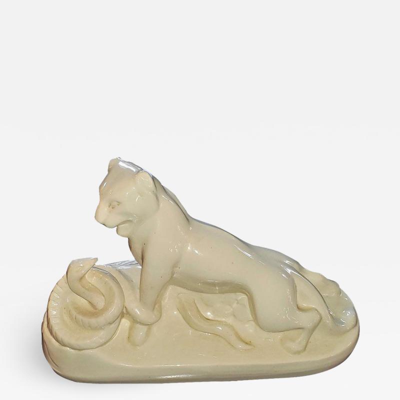  Boch Fr res Keramis Co Art Deco Boch Freres by Charles Catteau Porcelain Panther and Snake