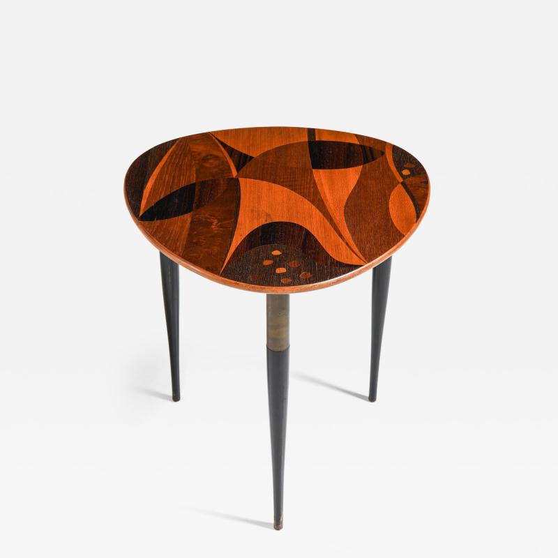  Bodafors Side Table in Brass Lacquer and Wood by Bodafors M belfabrik 1960s