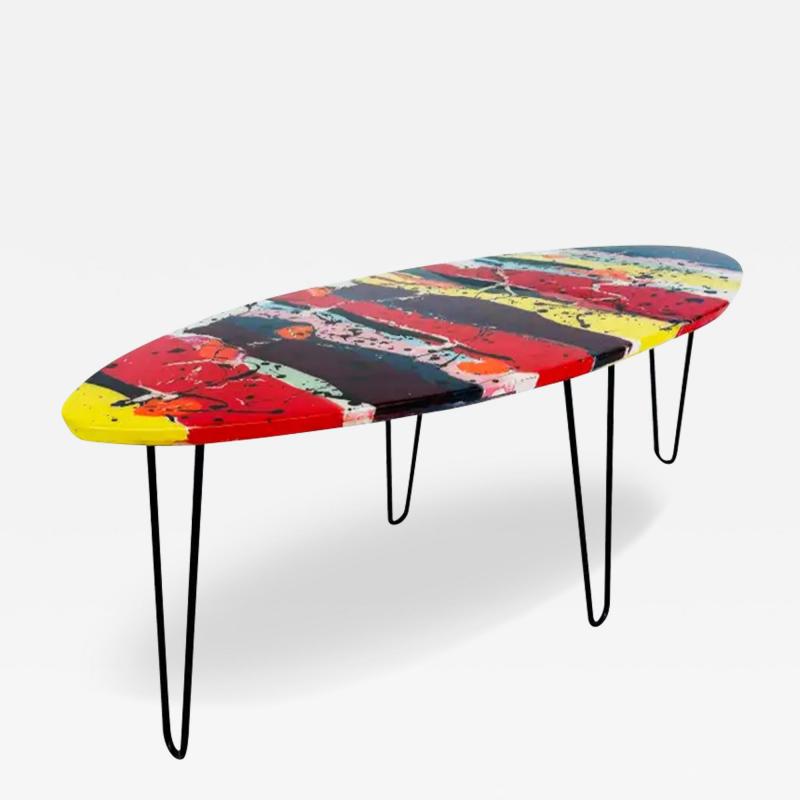  Bohdan Andreas Bohdan Andreas Functional Abstract Wall Art Coffee Table in Hand Painted Epoxy