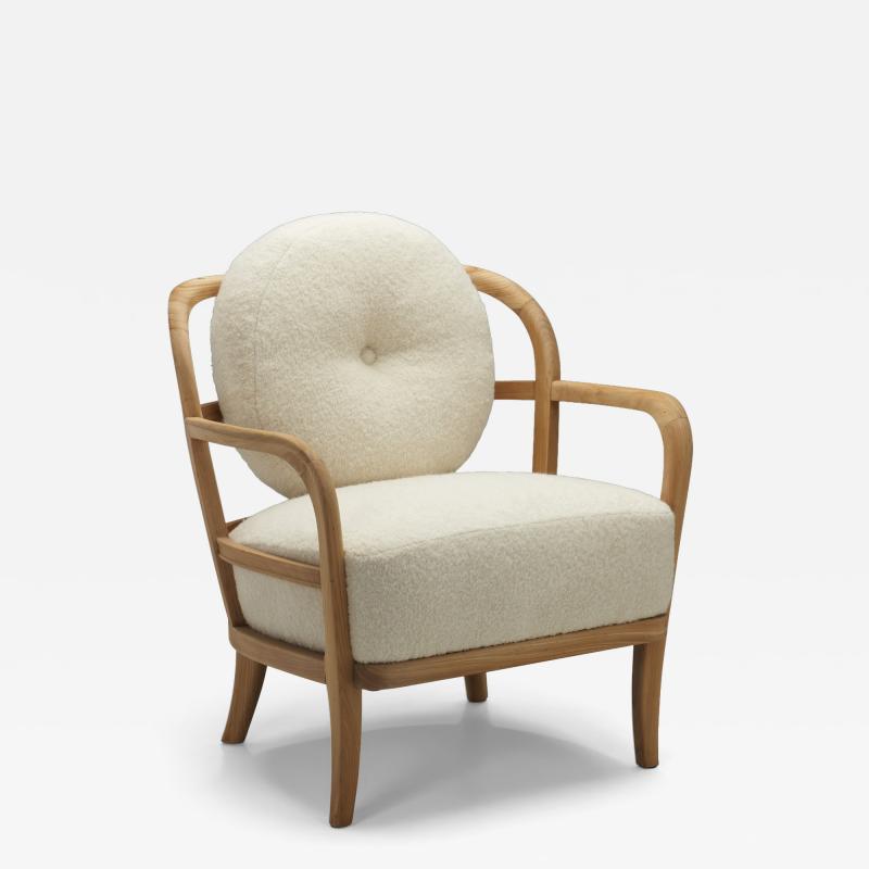  Boman OY Nordic Modern Upholstered Armchair by Oy Boman Ab Finland 1940s