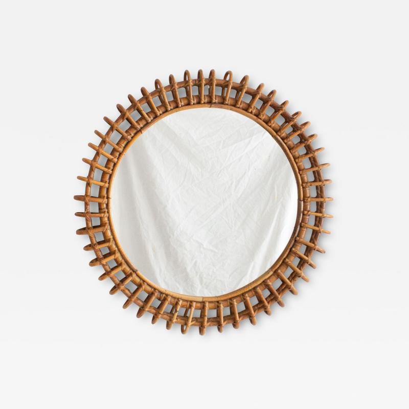  Bonacina Bonacina Rattan Mid Century Italian Mirror