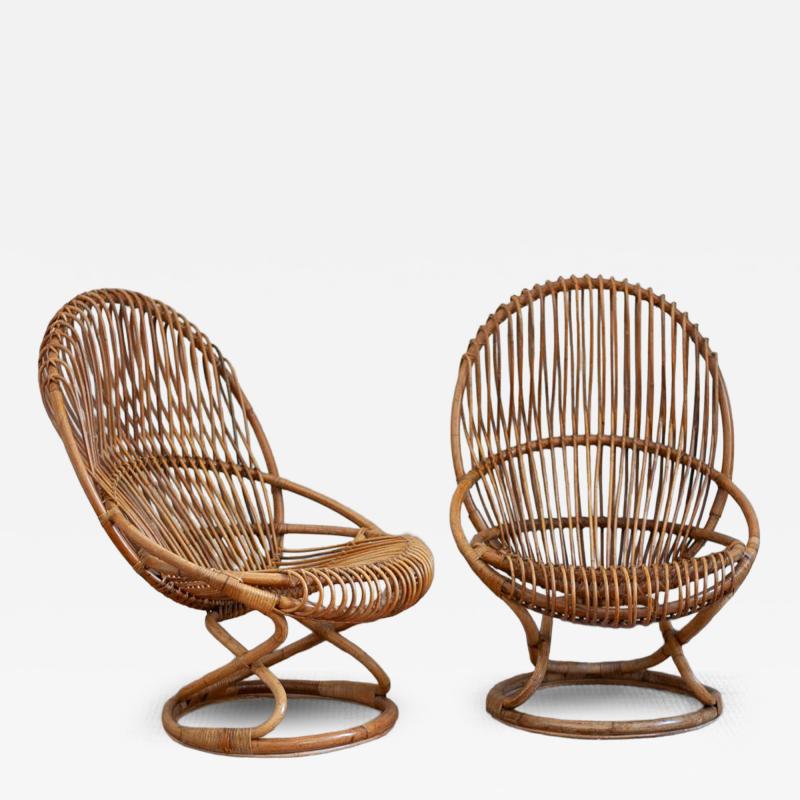  Bonacina Pair Of Tre Cerchi Armchairs By Tito Agnoli For Bonacina Italy 1950s