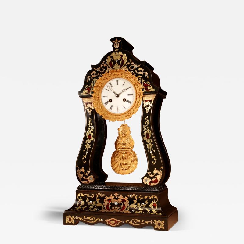  Boulle Mantel Clock In The portico Clock Style French Circa 1870 