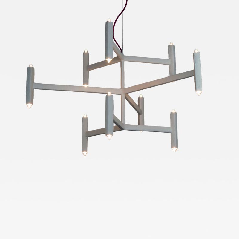  Bourgeois Boheme Atelier 9 arm Geometric Plaster Chandelier Nation Chandelier