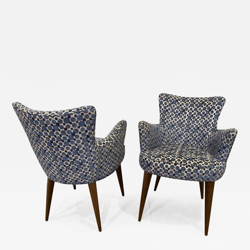  Bourgeois Boheme Atelier Pair of Aube Chairs Polka Dot Fabric