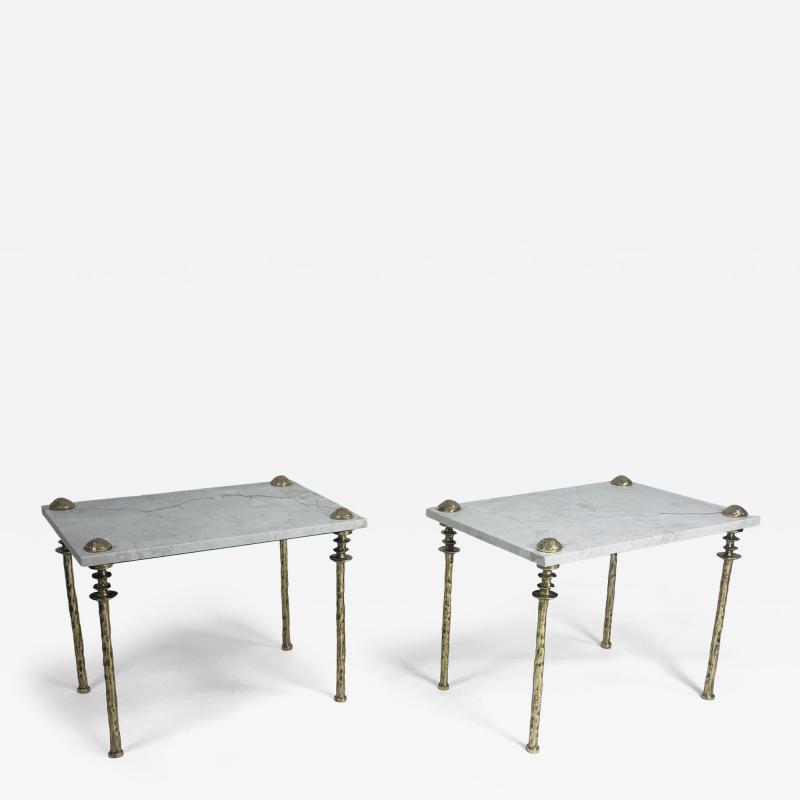  Bourgeois Boheme Atelier Pair of Sorgue Side Tables Gold Bronze