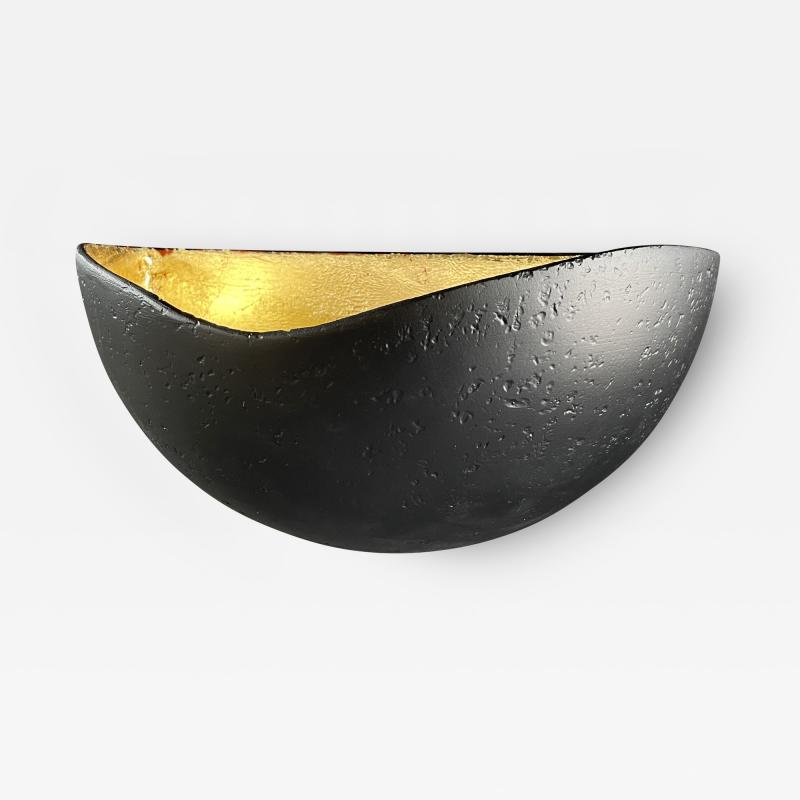  Bourgeois Boheme Atelier St Germain Sconce Matte Black with Gold Leaf Interior