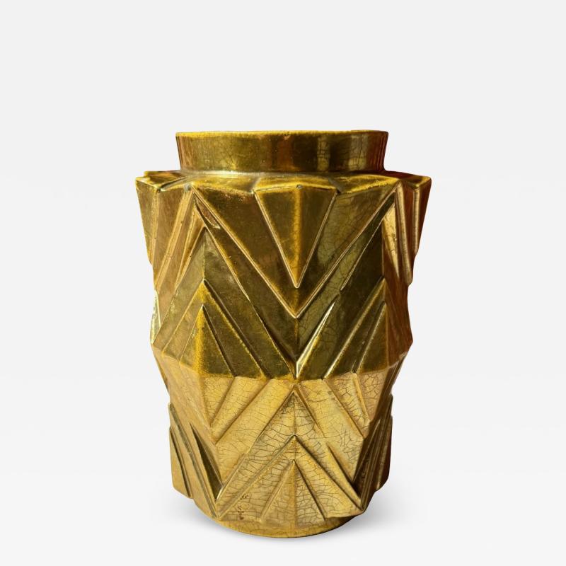 Bourgogne S P French Art Deco Chevron Vase by Bourgogne S P Art Deco Collection