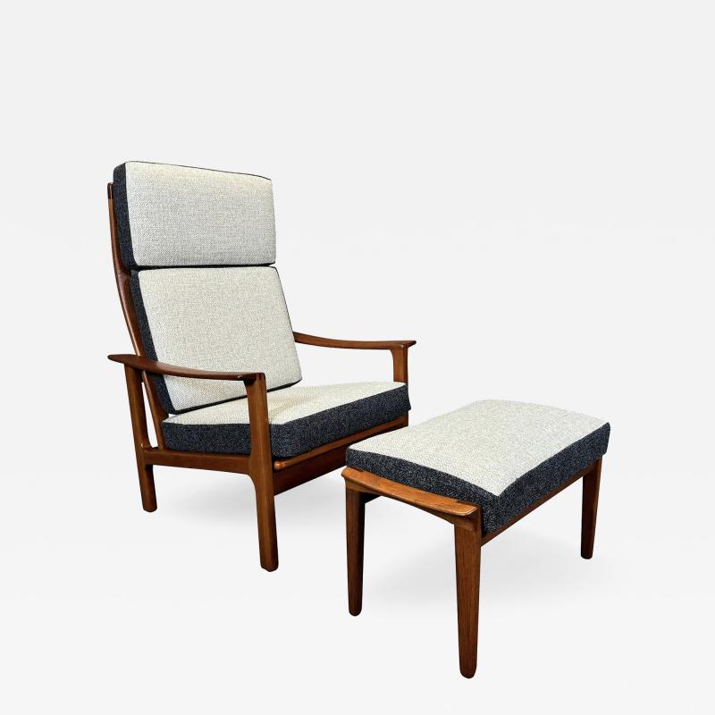  Br derna Anderssons Vintage Danish Mid Century Teak Lounge Chair and Ottoman by Broderna Andersson