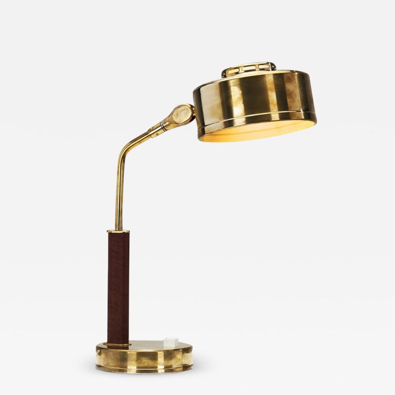  Br derna Johansson Model 51 M Brass and Teak Table Lamp by Br derna Johansson Sweden 1950s