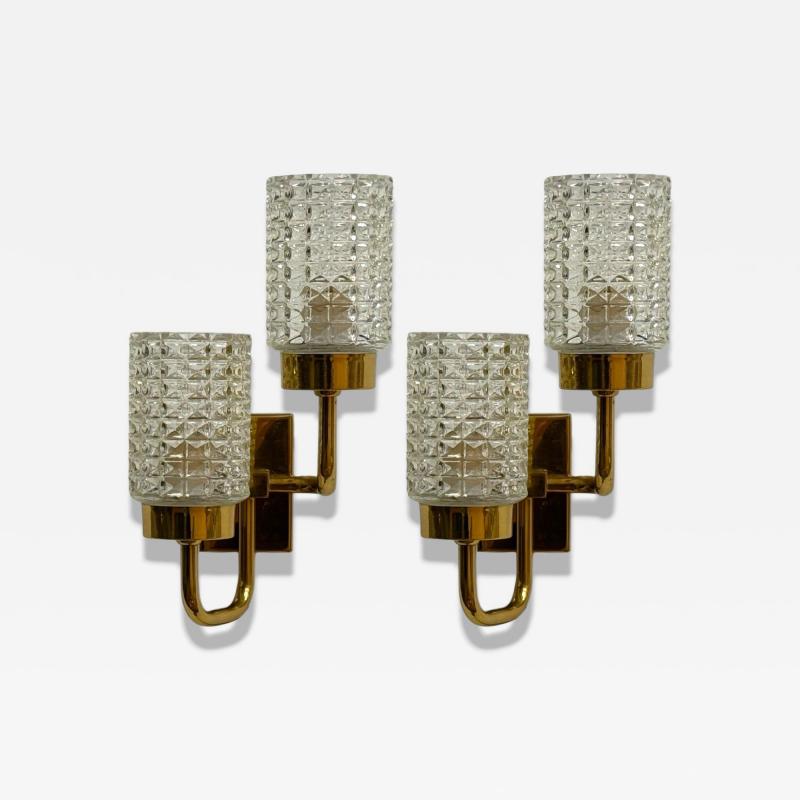  Br derna Malmstr ms Metallvarufabrik Malm Metallvarufabrik Glass Patinated Brass Wall Sconces Sweden 1960s