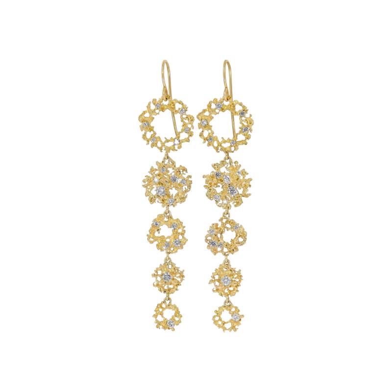  Branch Fine Jewelry Brilliant White Diamond Galaxy Yellow Gold Dangle Drop Earrings Branch 2022